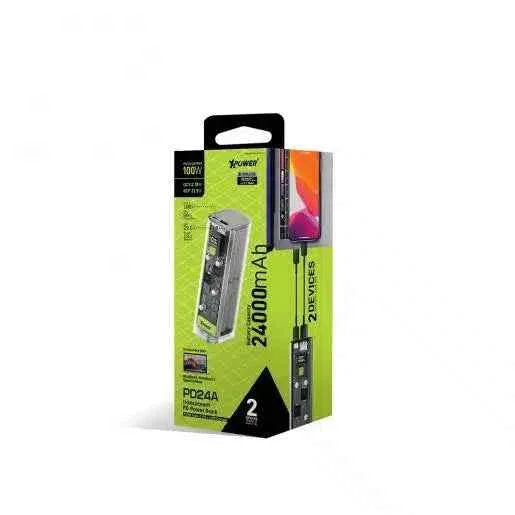 XPower PD24A 24000Mah Power Bank 100W PD - Green XPower PD24A 24000Mah Power Bank 100W PD - Green
